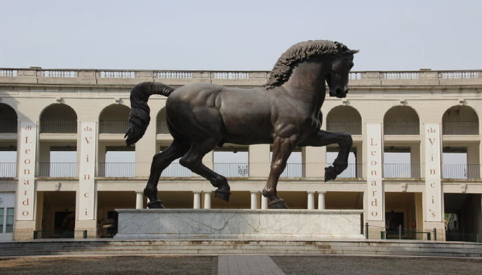 Il cavallo di Leonardo Da Vinci all'ippodromo San Siro di Milano