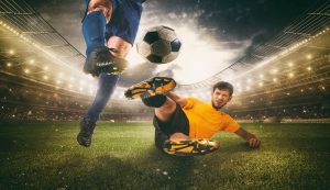 Scivolata a gamba testa Illustrazione Calcio