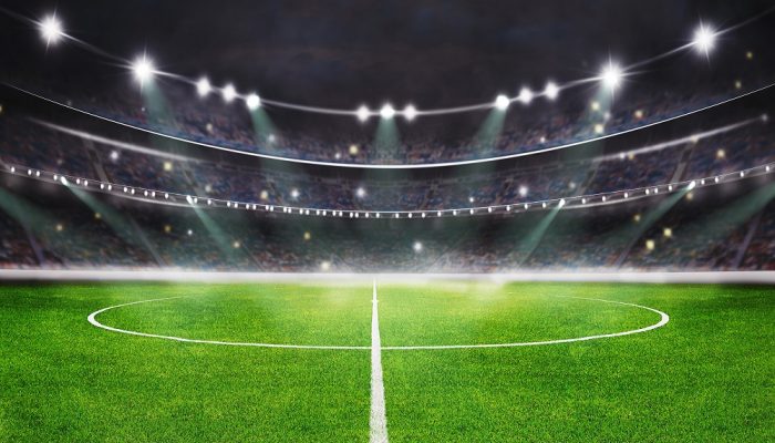 Centro Campo dello Stadio illuminato